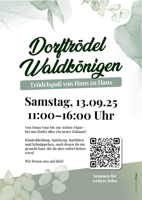Dorftrödel Waldkönigen am 13.09.2025 von 11 bis 16 Uhr